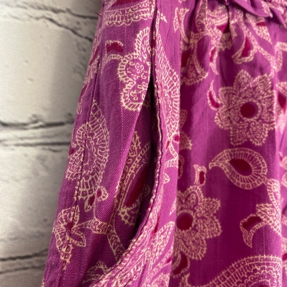 Knox Rose Pink Floral Wide Leg Drawstring Boho Pants size Small/XS NWT - Picture 8 of 11